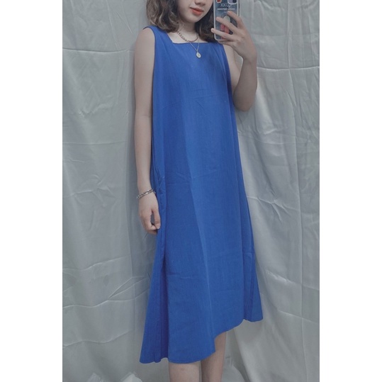 🚛[FREESHIP] Đầm suông dài tôn dáng đai to đắp chéo lưng 𝐁𝐚𝐬𝐢𝐜 dáng dài gồm 2 màu | BigBuy360 - bigbuy360.vn