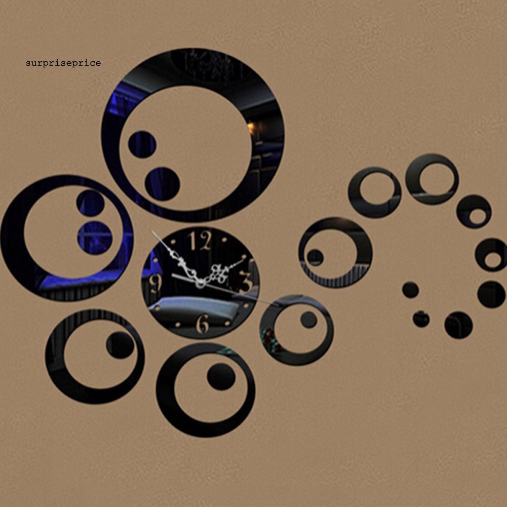 Đồng hồ dán tường kiểu tráng gương 3d độc đáo bắt mắt