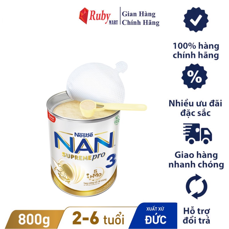 [Date T7/24] Sữa Bột NAN Supreme 3 800g Dễ Uống