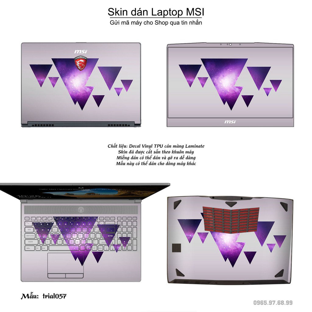 Skin dán Laptop MSI in hình Đa giác _nhiều mẫu 10 (inbox mã máy cho Shop)