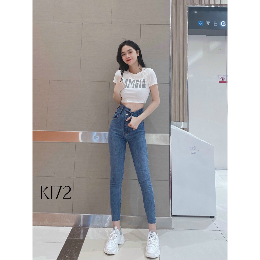 [HÌNH THẬT] QUẦN JEANS SKINNY CO GIÃN - 3 MÀU ĐEN, XANH - CẠP CAO ÔM BODY HOT GIRL - QUẦN BÒ DÀI TRƠN BASIC 25