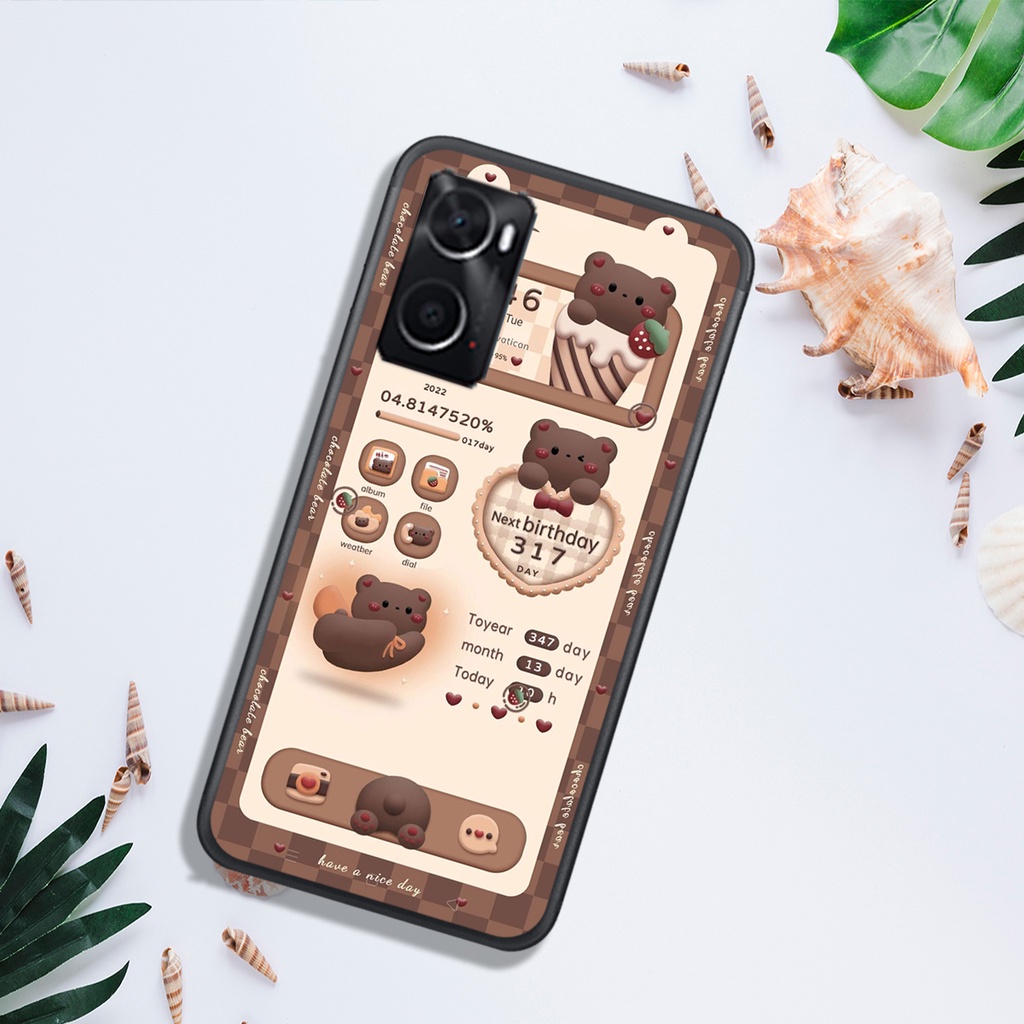 ỐP LƯNG OPPO A76 4G - REALME 9 4G - REALM E9i , IN HÌNH GẤU NÂU CHOCOLATE ĐÁNG YÊU.