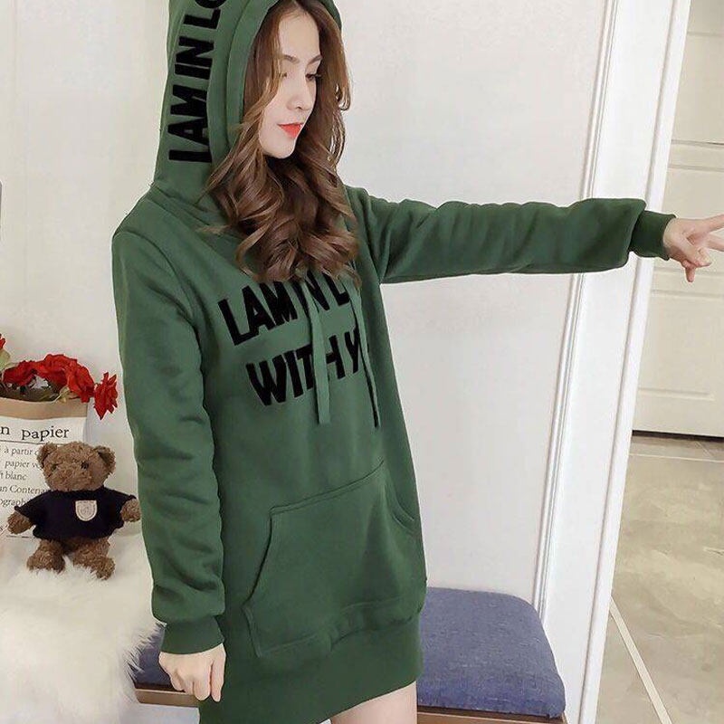 Áo hoodie YEYA form rộng bằng vải nhung phong cách Hàn Quốc thời trang mới