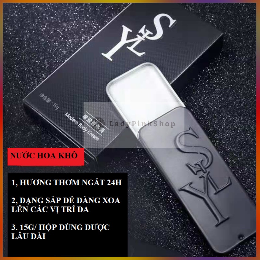 Nước Hoa Dạng Sáp Khô SLY 15g/Hộp Mùi Thơm Hoa Tươi Mát Dùng Được Cho Cả Nam Và Nữ