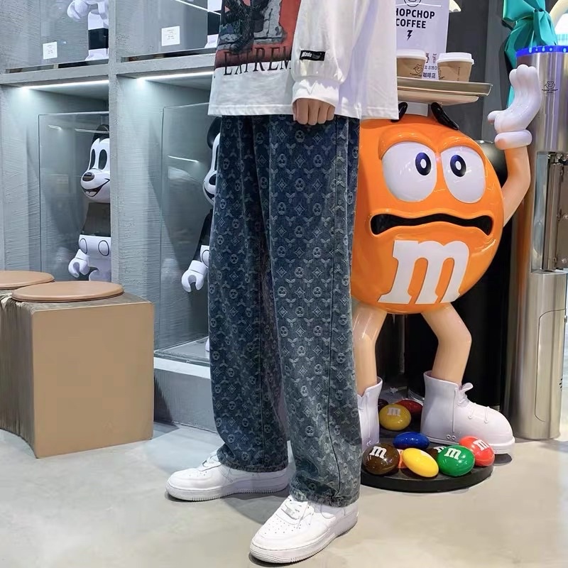 Quần Jean Baggy Nam In Họa Tiết 3S Cao Cấp - ống suông rộng, ulzzang - CÓ SẴN tại SHOP Cao Cấp - Hàng nhập khẩu