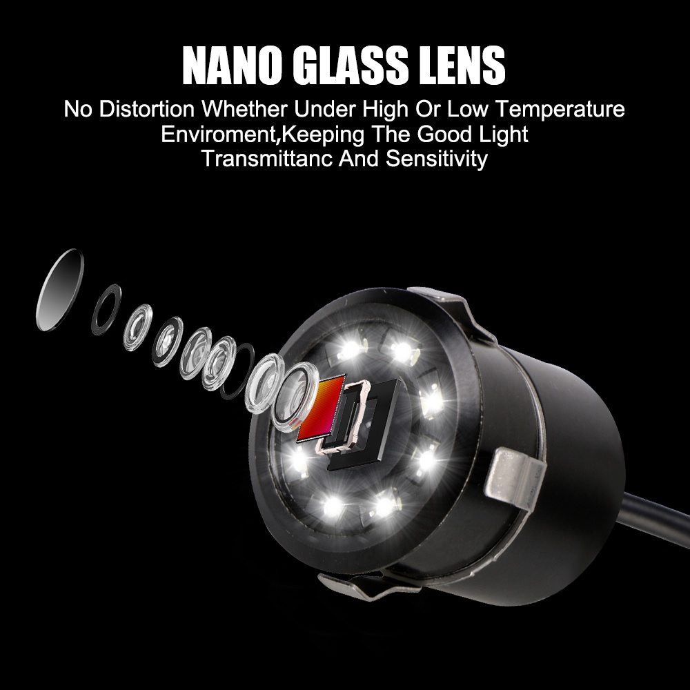 Camera 8 LED CCD Góc Rộng 170 Độ Chống Thấm Nước° Camera Quan Sát Phía Sau Xe Hơi Tầm Nhìn Ban Đêm | BigBuy360 - bigbuy360.vn