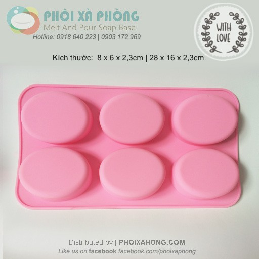 Khuôn silicon 6 hình oval