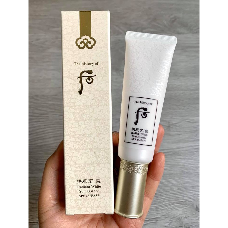 Tinh chất dưỡng trắng - chống nắng dùng ban ngày Whoo Radiant White Sun Essence tuýp 45ml