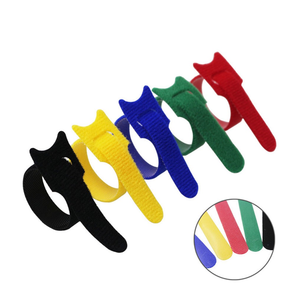 Set 50 Dây Nylon Tự Dính Chữ T Nhiều Màu Sắc Có Thể Tái Sử Dụng Dùng Để Buộc Dây Cáp Máy Tính