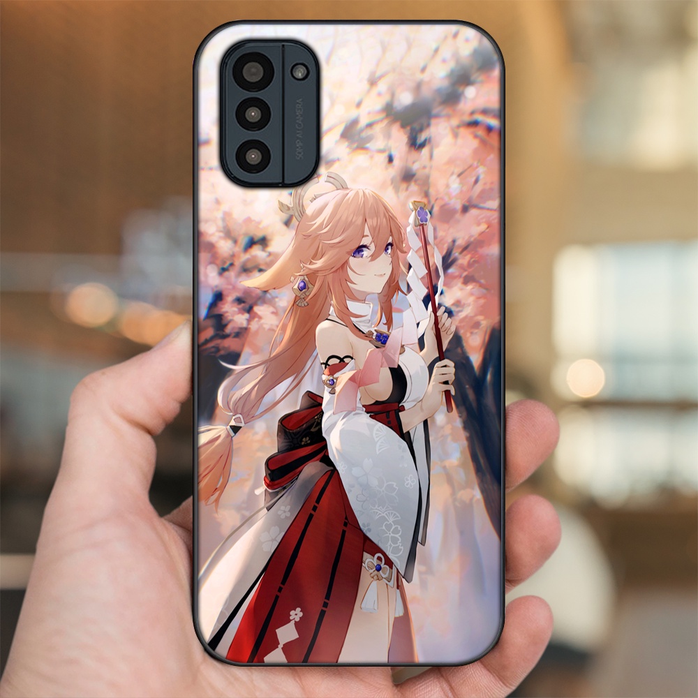 Ốp lưng Nokia G21 viền đen in hình Yae Miko Genshin Impact