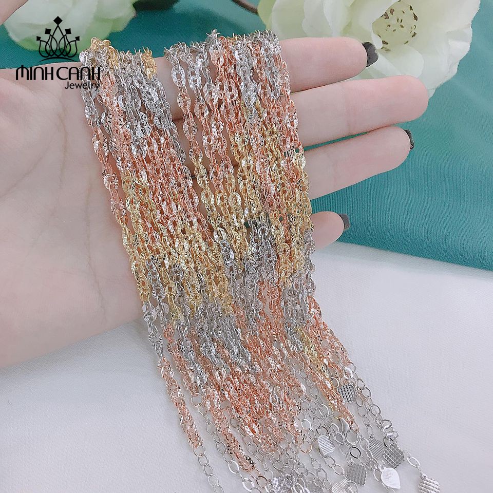 Lắc Tay Bạc Minh Canh Jewelry - Mắt Xích Xi 3 Màu