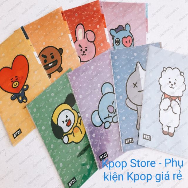 Kẹp tài liệu Bt21 BTS kẹp 3 lá