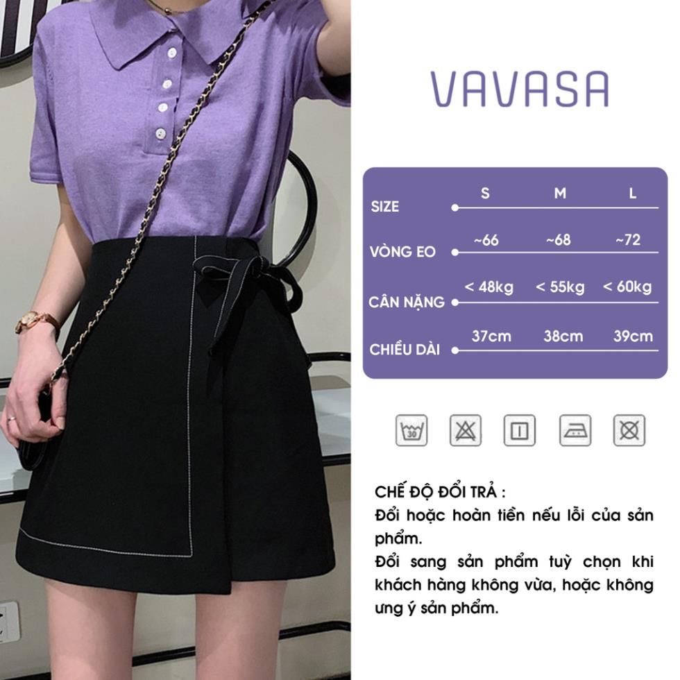 Chân váy chữ a ngắn lưng cao bigsize trơn công sở đính nơ chỉ viền trắng  CV05 | BigBuy360 - bigbuy360.vn