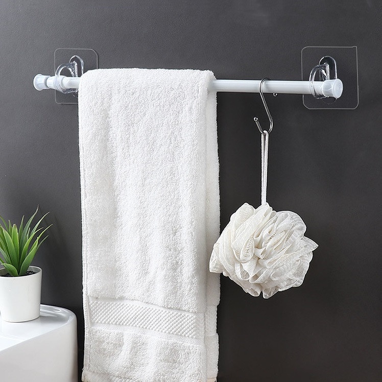 2cái Vòng trong suốt đa chức năng Móc treo tường dính, Punch miễn phí Giá đỡ chai sữa tắm, Treo tường Nhà phòng tắm Móc