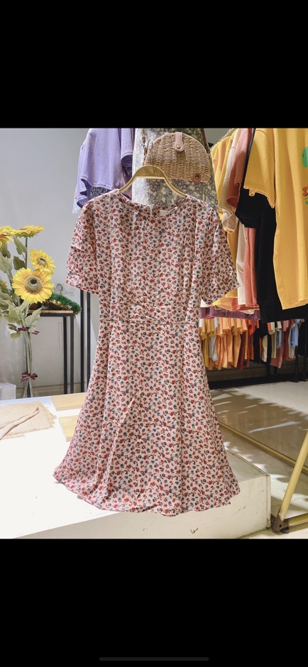 Váy hoa nhí ngắn tay cổ tròn vintage 🌸 VKE190-12 Hàng Quảng Châu | BigBuy360 - bigbuy360.vn