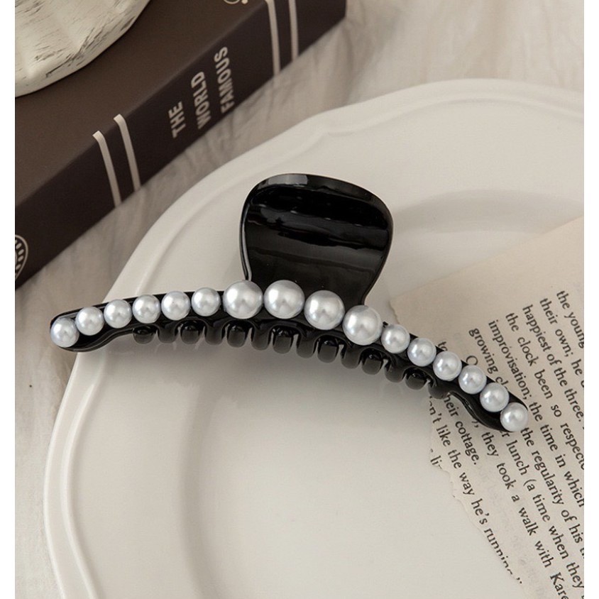 Korean Big Pearl Bead Hair Claw Clip for Women Ponytail Holder Hairpin Headwear