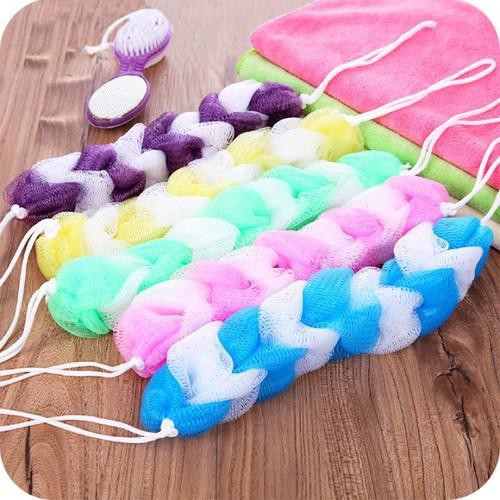 Bông tắm chà lưng vải lưới dạng dài, mềm mại, tạo bọt siêu dày siêu sạch, độ co giản kéo dài homeshopping24h