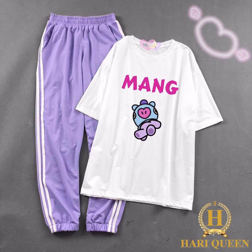 Sét áo ngựa Mang nhảy + quần 2 sọc tím HARI0420