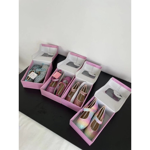 Giày công chúa bé gái Adamumu  Giày bệt phủ nhũ dễ thương 0922