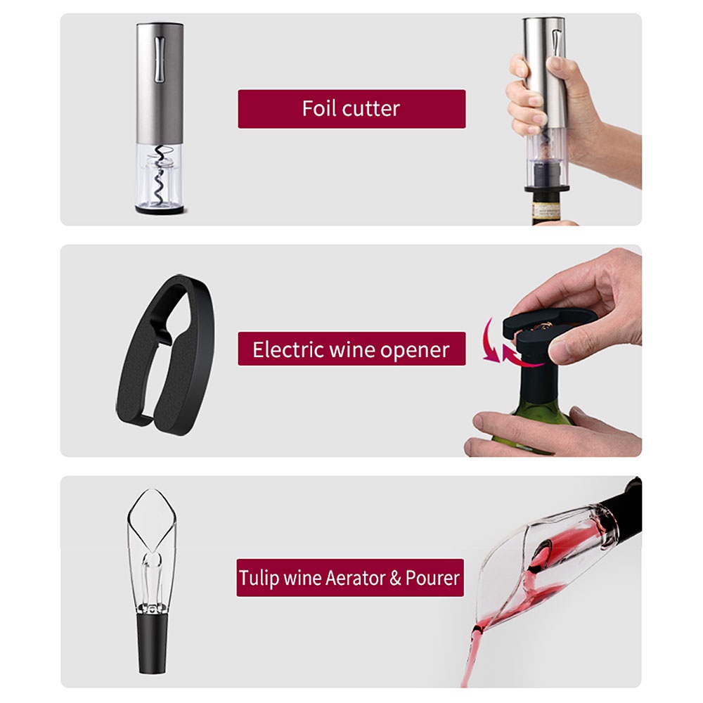 Uareliffe 5 In 1 Wine Opener With Wine Stopper