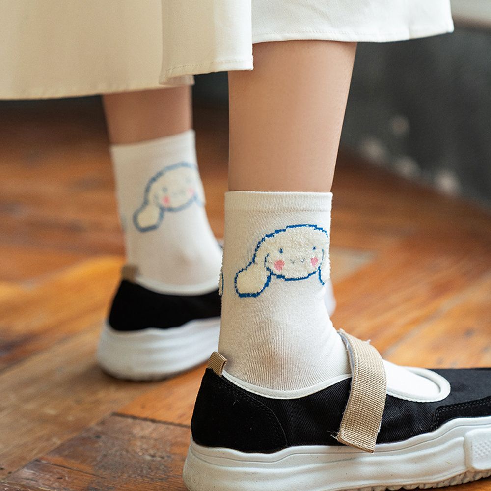 Vớ cotton thoáng khí in họa tiết cún dễ thương phong cách harajuku thời trang cho nữ