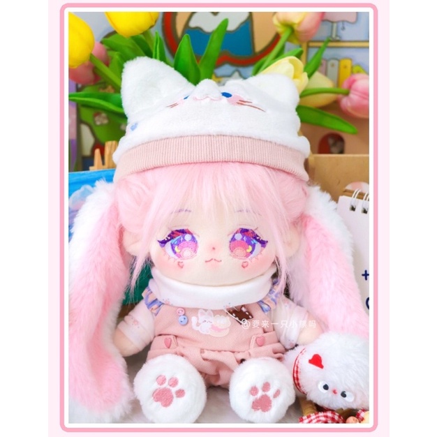 Doll 20cm Huyễn Đào Thỏ Tai Cụp Có Thể Tháo Rời