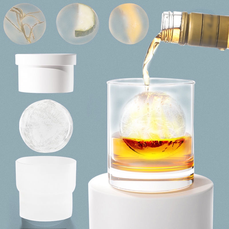 Khuôn Làm Đá Hình Tròn Bằng Silicone Tái Sử Dụng Nhanh Chóng