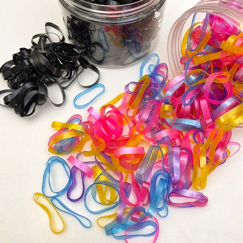 Set 300 Dây Thun Cao Su Dày Co Giãn Dùng Một Lần Độ Đàn Hồi Cao Không Đau Tóc Làm Tóc Dày Thích Hợp Cho Trẻ Em