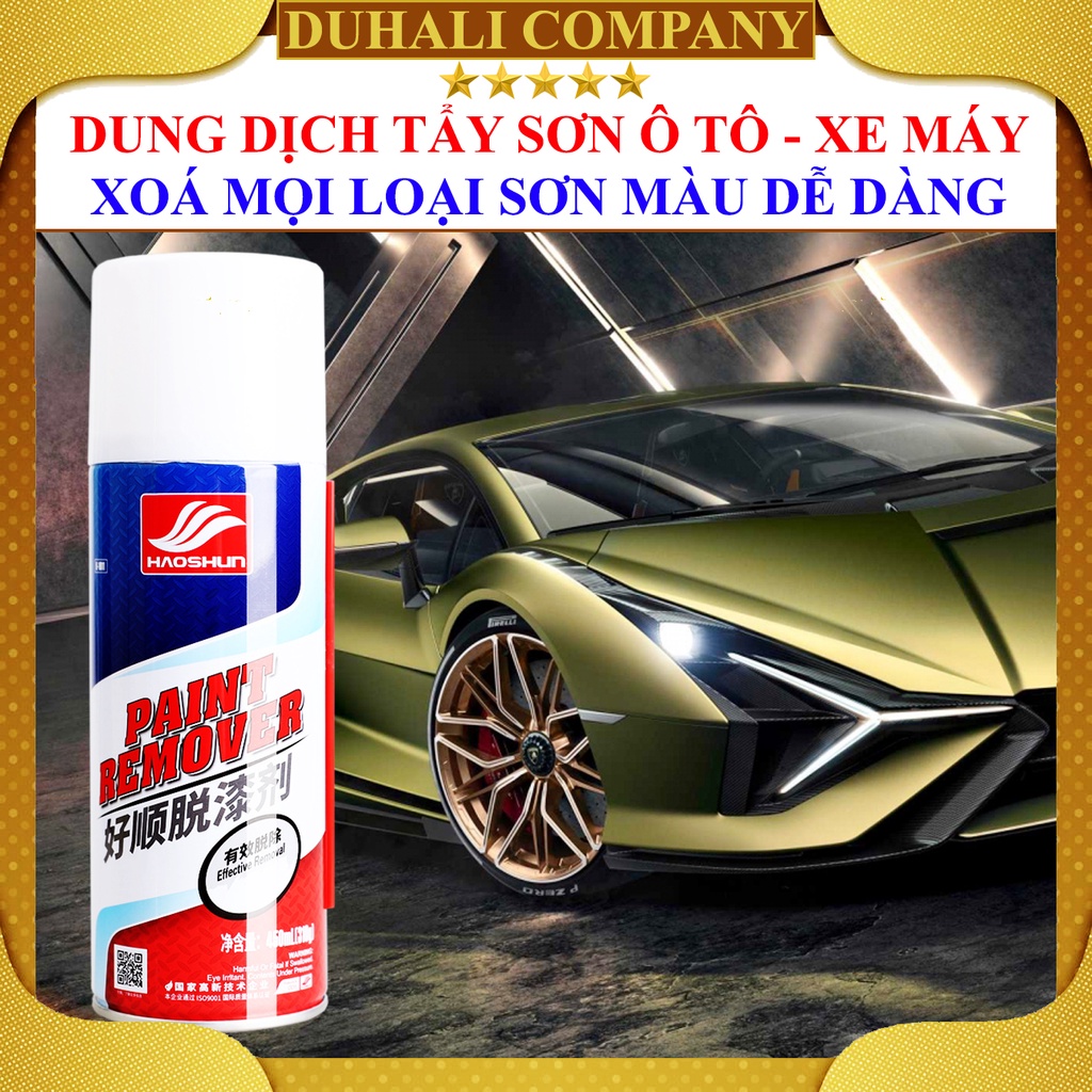 Tẩy Sơn Xe Máy , Ô tô - Nước Tẩy Sơn - Siêu Sạch, Xử Lý Bong Tróc Nhanh, Lớp Phủ Màu Mới Mịn - HAOSHUN Remover - DUHALI