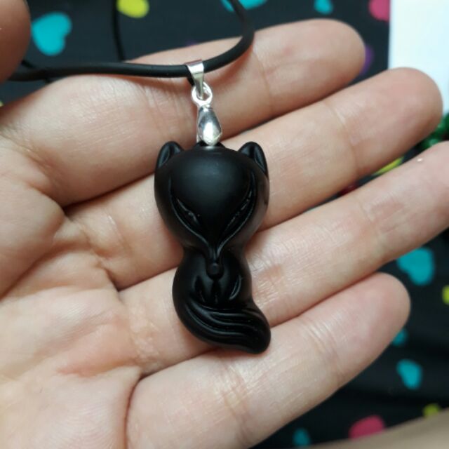 Cửu vĩ hồ ly đá hắc diệu