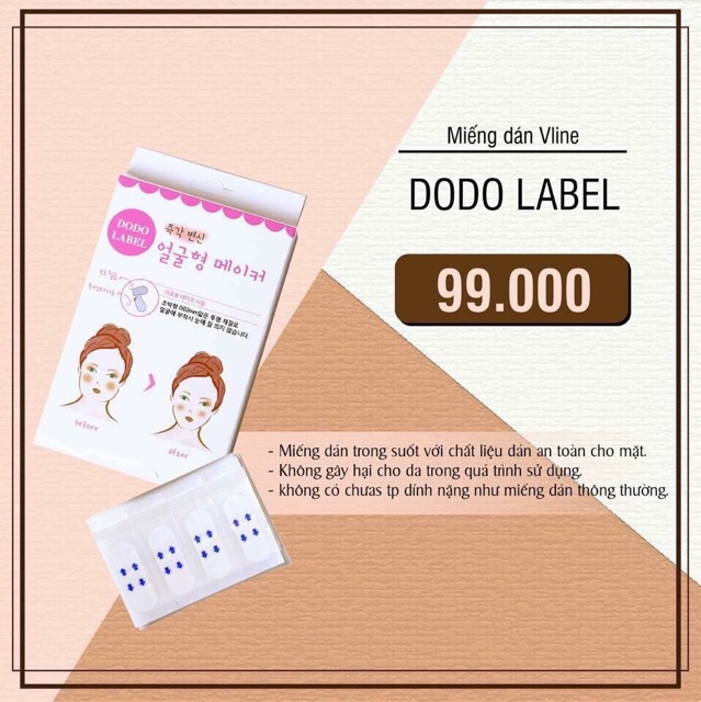 Sale 38% Miếng dán thon gọn mặt DoDo Label