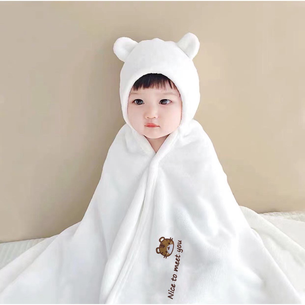 Khăn Choàng Tắm cotton Sáu Lớp Có Mũ Trùm Xinh Xắn Dành Cho Bé