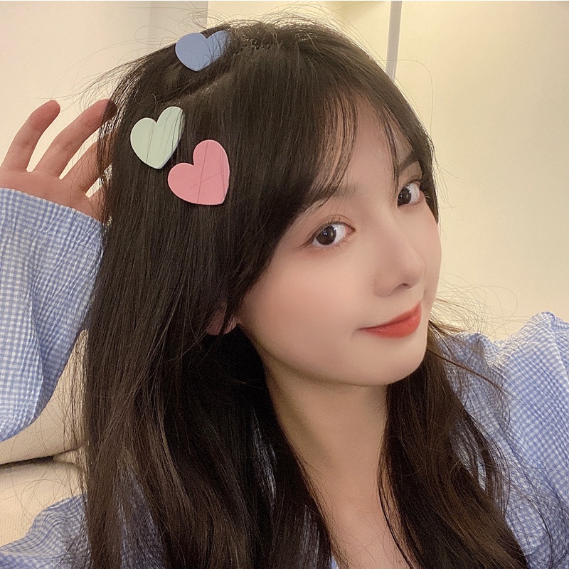 Kẹp Tóc BB Hình Trái Tim Màu Kẹo Ngọt Thời Trang Hàn Quốc Cho Nữ