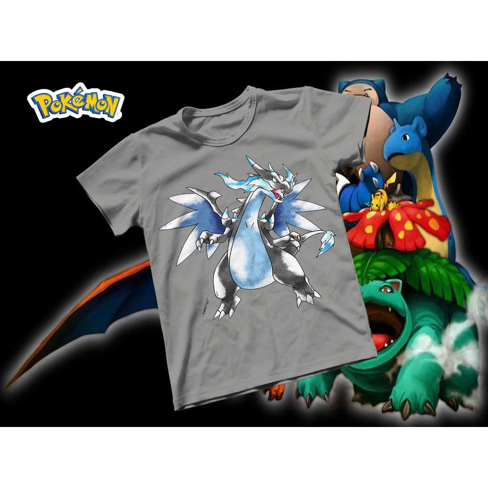 Áo thun Cotton Unisex - Anime - Pókemon - Pokemon Lizardone mega X
