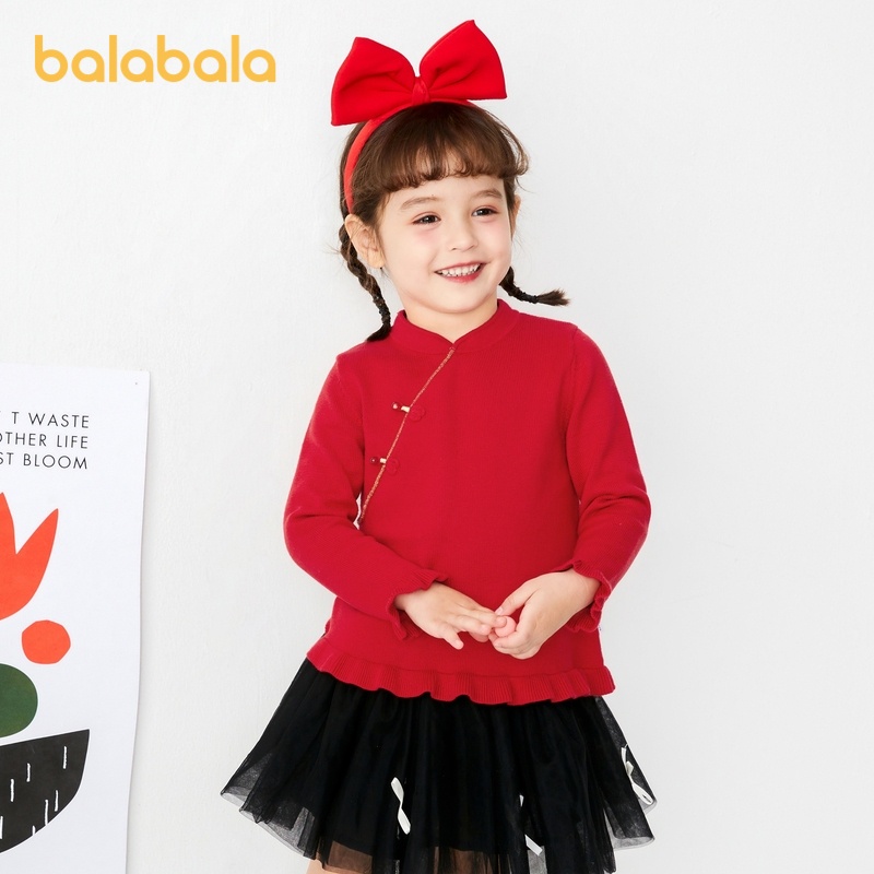 (3-7 tuổi) Áo len bé gái hiệu Balabala 201121103002