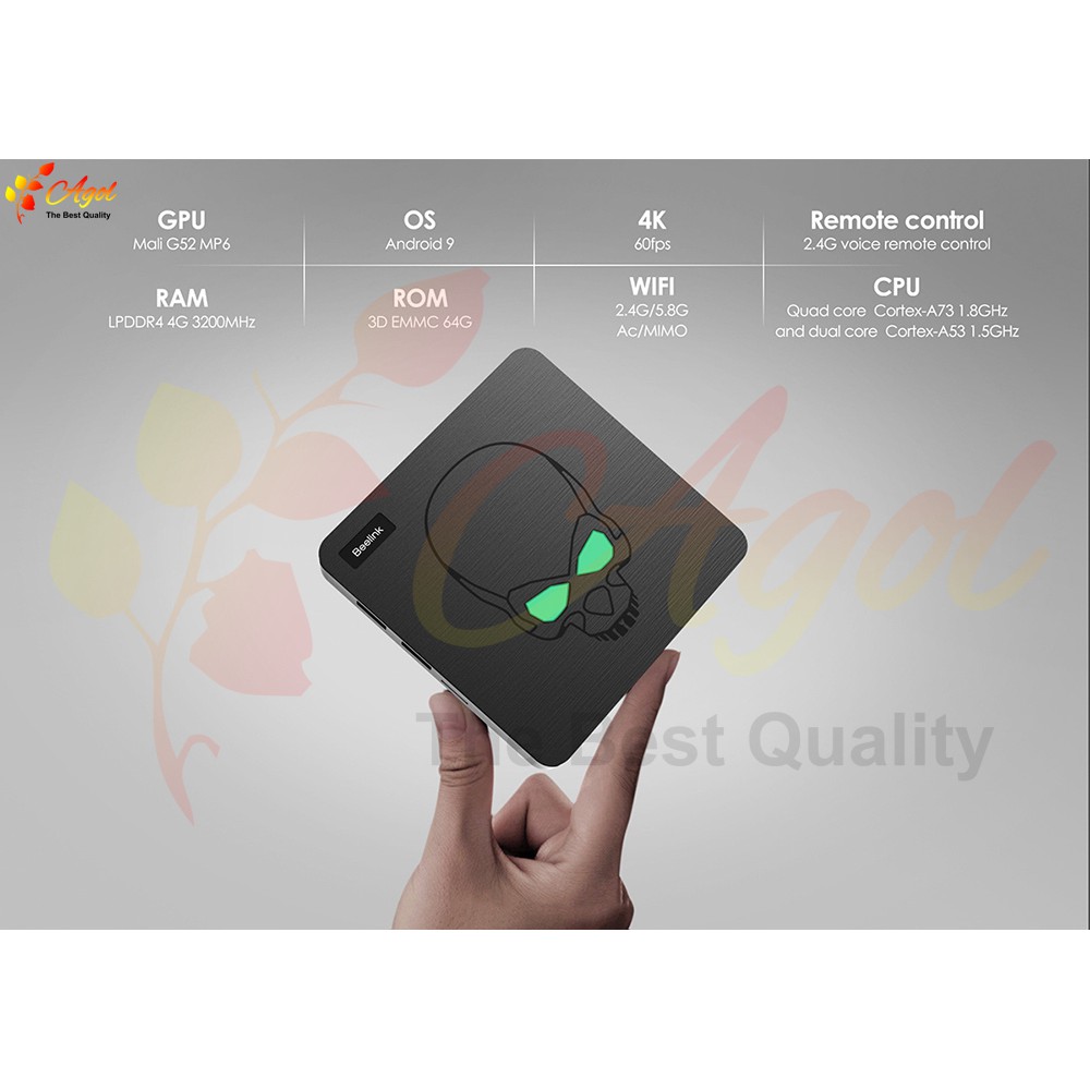 android tv box Beelink GT King 4GB Ram 64GB Rom, điều khiển giọng nói và cử chỉ kèm bàn phím kiêm chuột mini