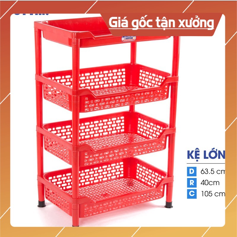 Kệ Nhựa Duy Tân size lớn loại 4 ngăn không bánh xe - K633/4