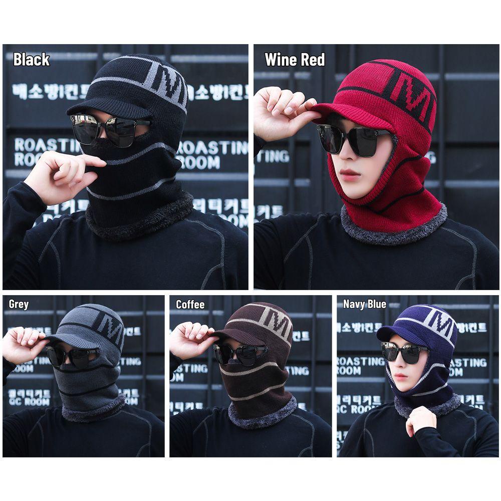 MYRONGVN Set Mũ beanie Kèm Khăn Choàng Cổ Dày Dặn Giữ Ấm Mùa Đông