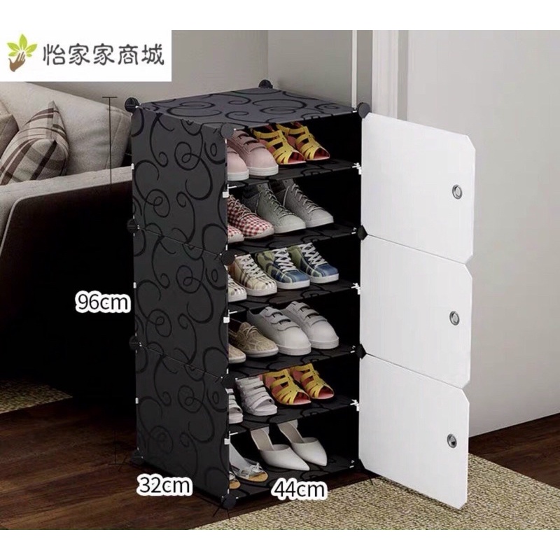 Tủ giày ghép thông minh 6 ngăn chia ô để được 12 đôi giày dép