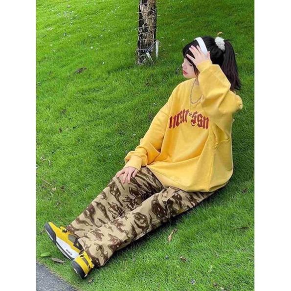 Áo Sweater Nỉ Vàng Unisex Nam Nữ, Áo Cổ Tròn Tay Bồng From Rộng Hàn Quốc( Hàng sẵn)