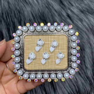 Hoa bột 5 cánh đuôi dài trang trí móng nail