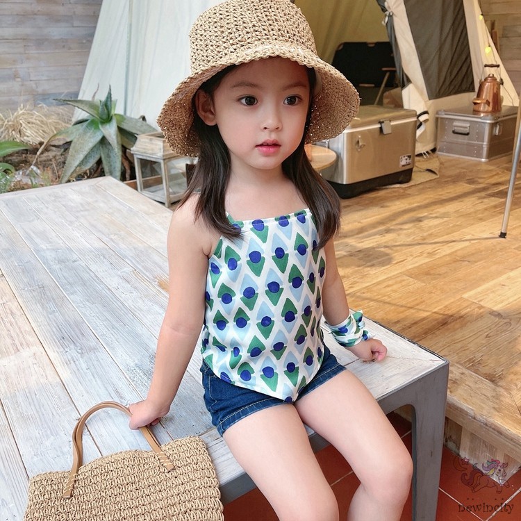 Áo Hai Dây Thời Trang Mùa Hè Hàn Quốc Cho Bé Gái