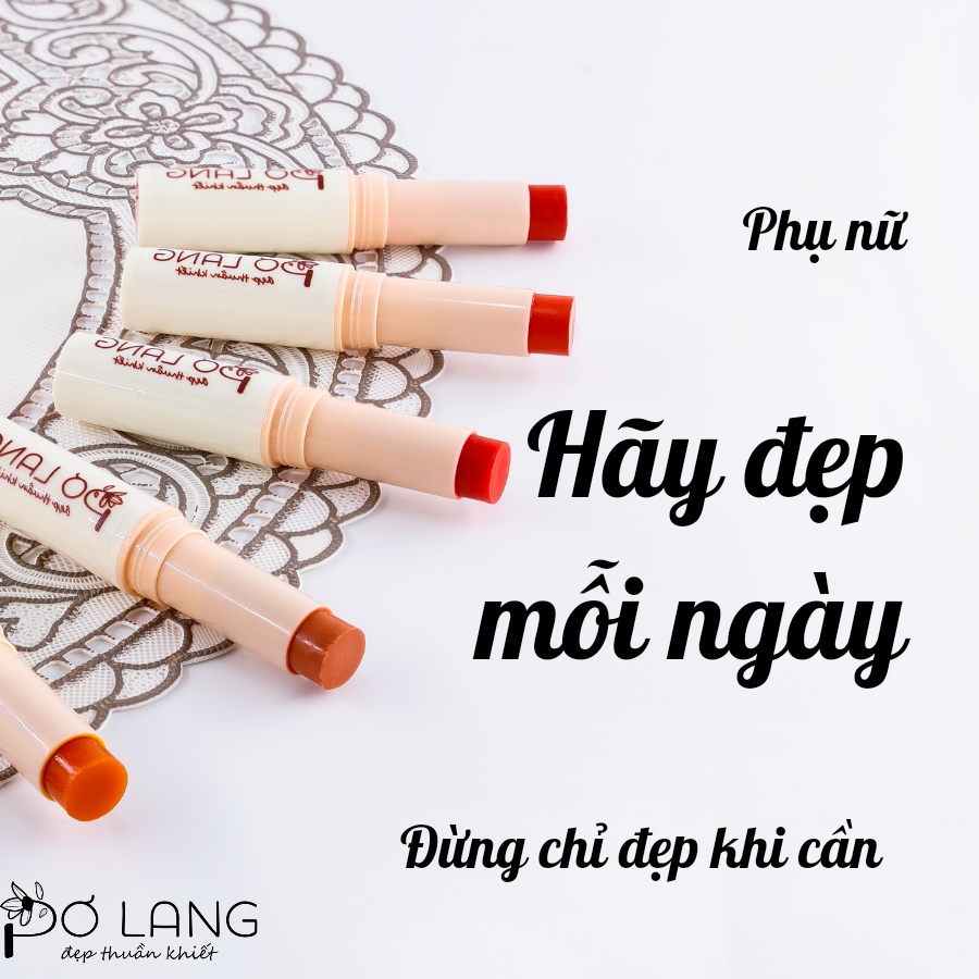 Son dưỡng có màu Pơ Lang dầu bơ giảm khô môi dưỡng hồng môi 3.5gr