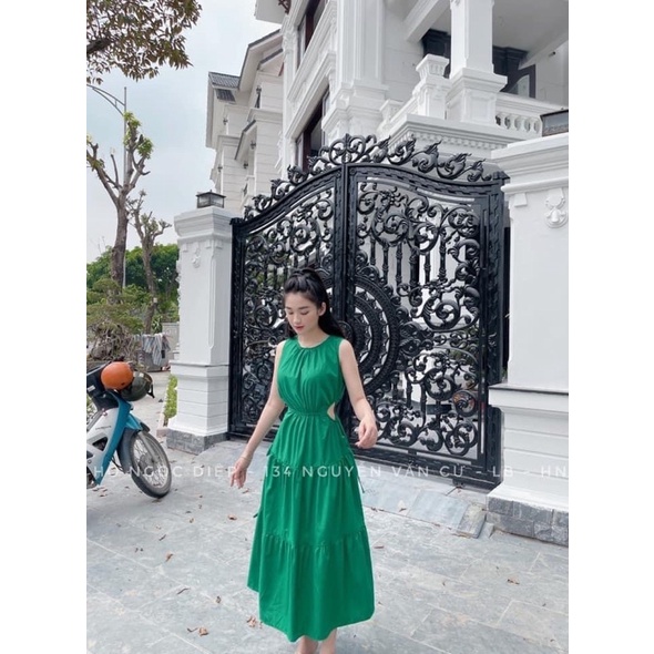 Váy Maxi Thô 3 Tầng Khoét Eo Sexy Có Ảnh Thật Kèm Video