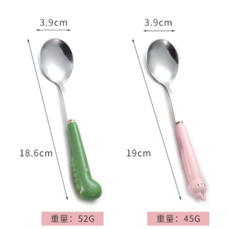 [Bộ 5 - thìa] Thìa tập ăn cho bé inox 304 Cao Cấp - #thiatapan