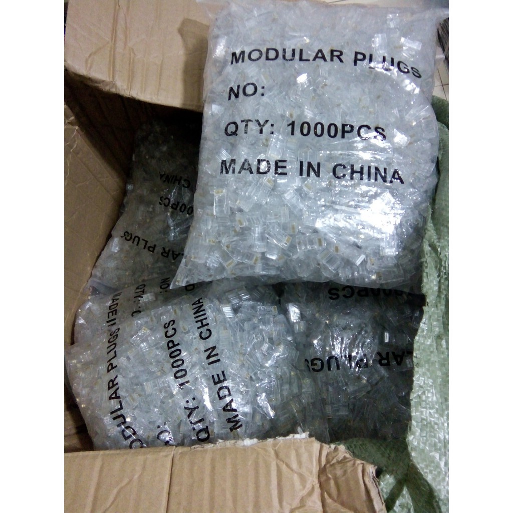 Hạt mạng nhựa RJ45 COB túi 1000 hạt