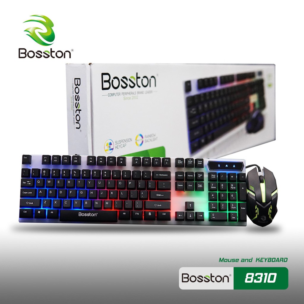 Combo phím chuột game bosston 8310 có đèn LED - gaming