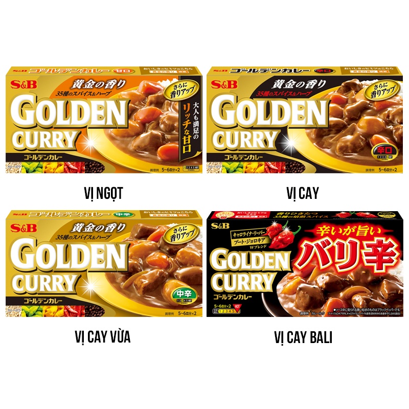 Viên cà ri cô đặc S&amp;B Golden Curry 198g