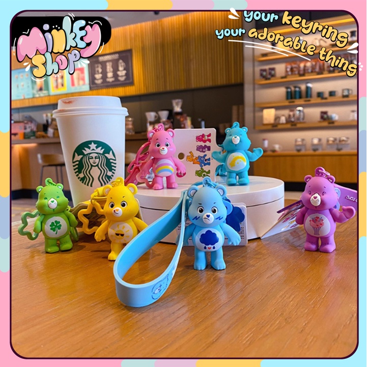 Móc Khóa Cao Cấp Hình Gấu Chăm Sóc Cute phụ kiện Túi Xách dễ thương -Minkey