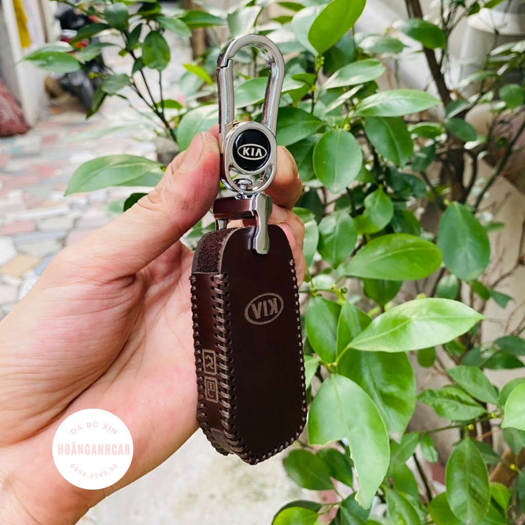 Ốp Chìa Khóa Xe Kia Cerato 2019-2021 Bằng Da Bò Thật, Bọc Chìa Khoá Kia Bao Da Chìa Khoá Cerato